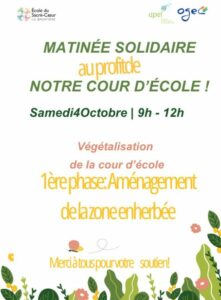 “Végétalisation de la cour d’école, année 2” …  Aménagement de la zone enherbée